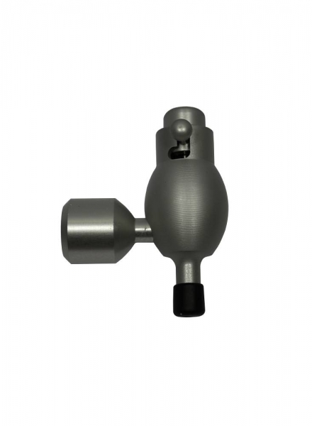 Ablasshahn Metall silber/schwarz mm, druckbar für Glasbehälter gerade inkl. Ballonverschraubung Kunststoff
